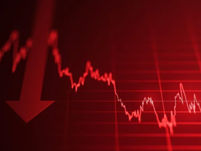 negatively trending graph